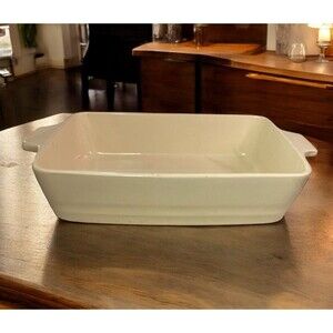 Vintage McCoy Casserole Dish Beige 2 Handles MCM USA #1809